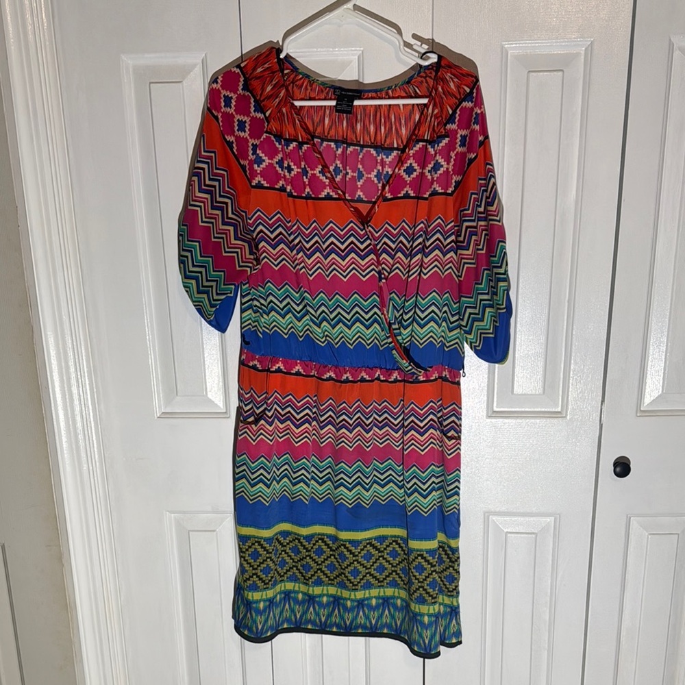 New Directions Orange and Blue Raglan Sleeve Sundress